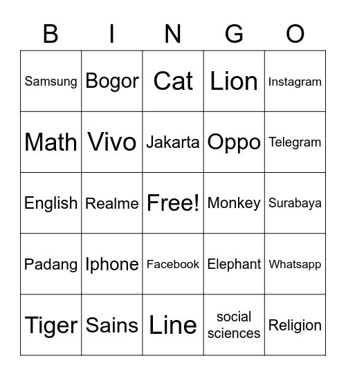 nayra puti syahara Bingo Card