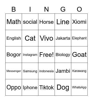 Ashyla Budiman Bingo Card