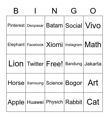 Ananda sekar Bingo Card