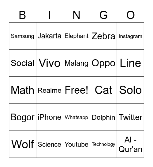 Sekar Fauziah Ramadhani Bingo Card