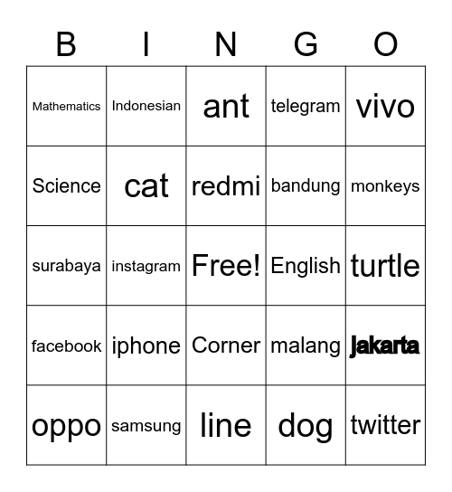 Nagien Desyanatha Putri Andany Bingo Card