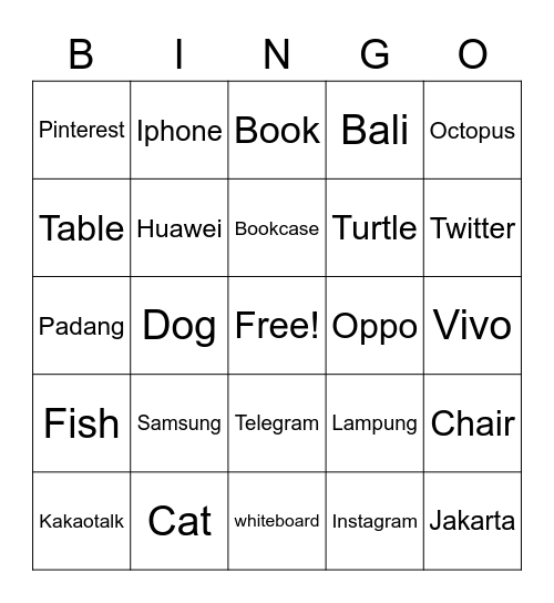 Luthfia Naura rayya Bingo Card