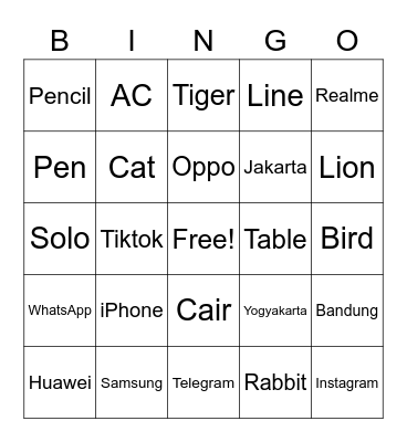 Diva Cahaya Fatimah Bingo Card