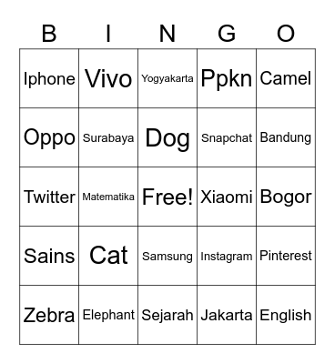 Laluna art fathira dwipa 7F Bingo Card