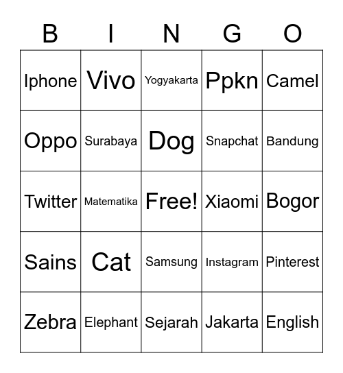 Laluna art fathira dwipa 7F Bingo Card