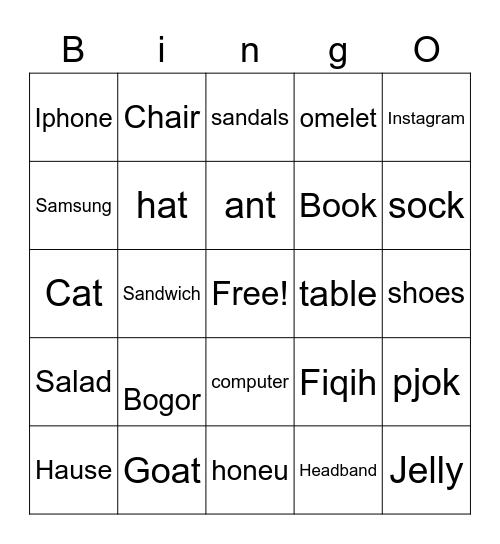 Aisy qooni Istiqomah Bingo Card