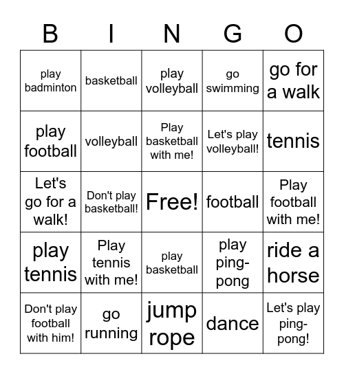 Let's play sorts! Bingo Card