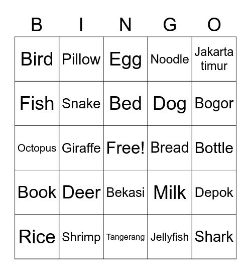 Sekar Fauziah Ramadhani Bingo Card