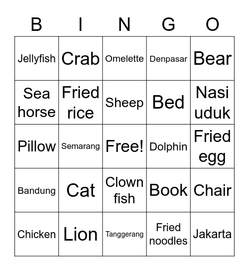 Nurlita Kumala Sari Bingo Card