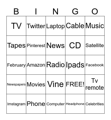 Media Bingo Card