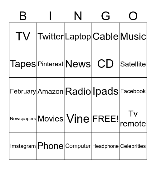 Media Bingo Card