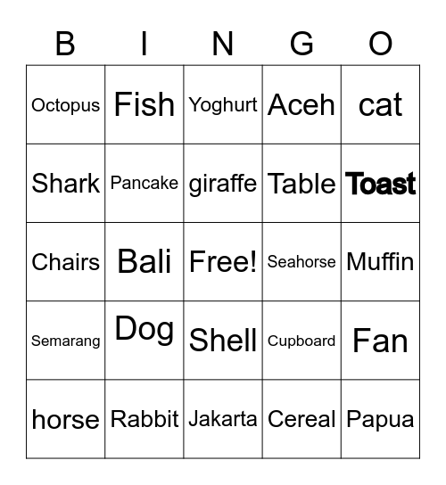 Keysa Aurelliya Suratno Bingo Card