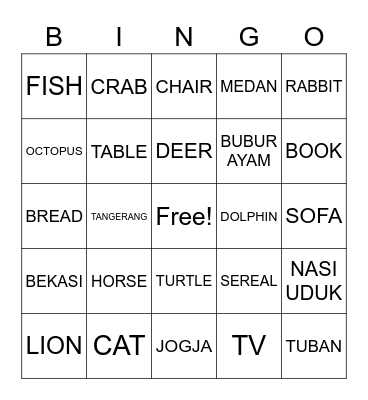 Rahmah Izzatunnisa Bingo Card