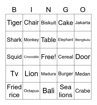 Kayla Arin Azzahra 7G Bingo Card