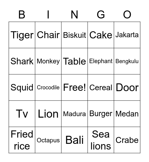 Kayla Arin Azzahra 7G Bingo Card