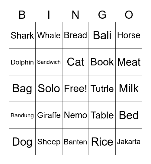 Keisya Nayla 9F Bingo Card