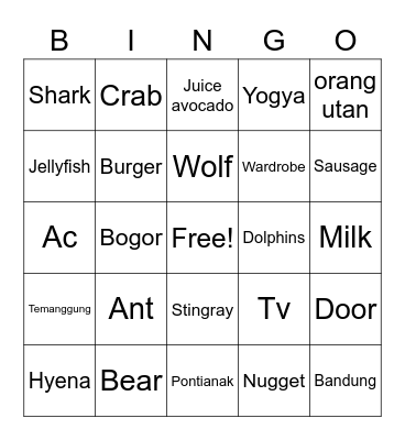 Diva Cahaya Fatimah Bingo Card