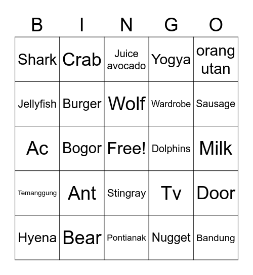Diva Cahaya Fatimah Bingo Card