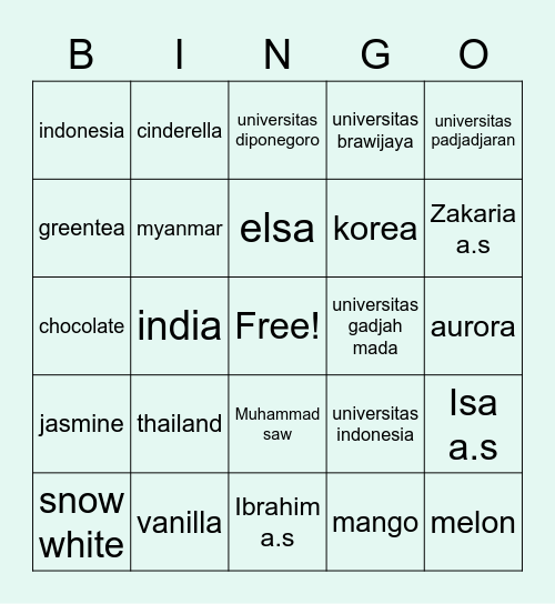 ꭑսtჩ𝐢ɑ rαჩꭑɑ Bingo Card