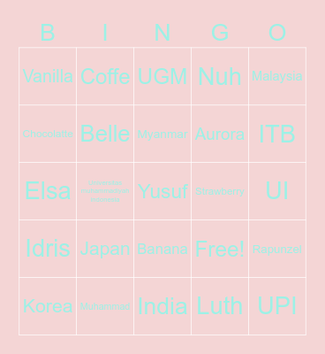 Laluna art fathira dwipa Bingo Card