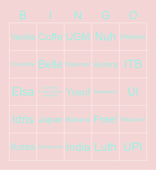 Laluna art fathira dwipa Bingo Card