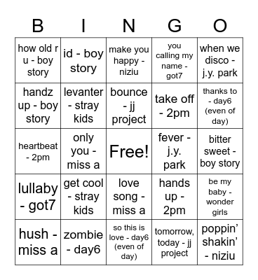 @OT7_foreverbts_ Bingo Card