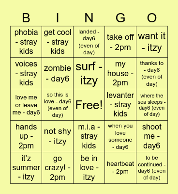 @stray_kids08 Bingo Card