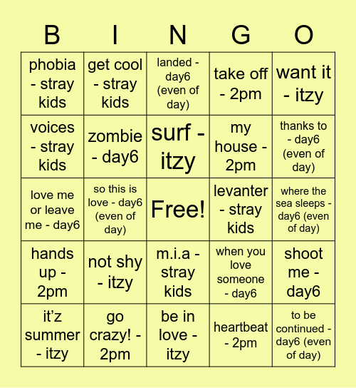 @stray_kids08 Bingo Card