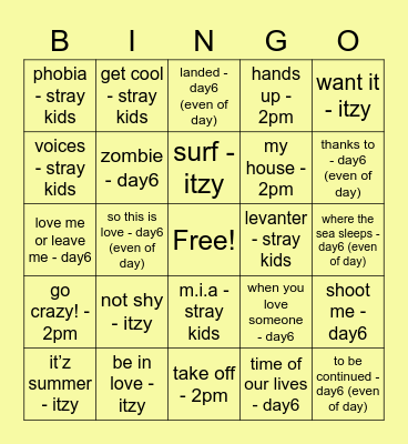 @stray_kids08 Bingo Card