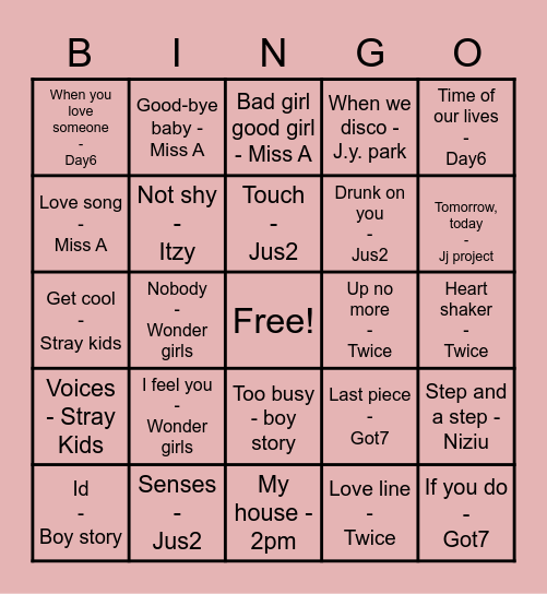 @KeyPhixo Bingo Card