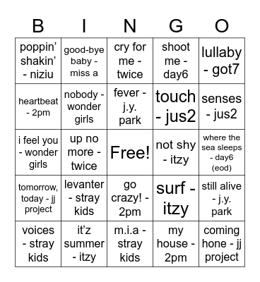 @notdoubleonlyU Bingo Card