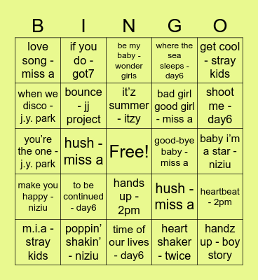 3 Bingo Card