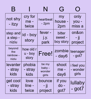 4 Bingo Card