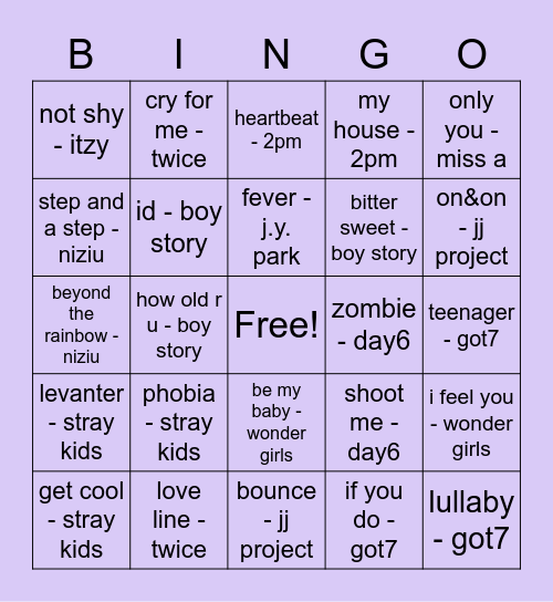 4 Bingo Card