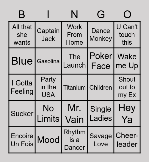 Bingo POP Bingo Card