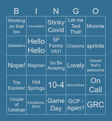 Gladiator Bingo Card