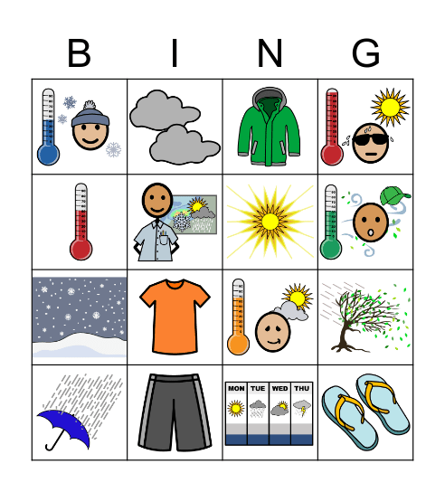 Weather BINGO Card