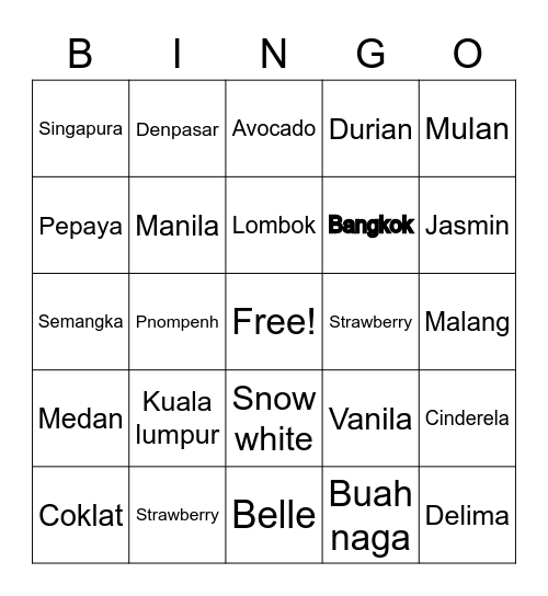 Mami Bingo Card