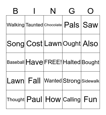 Fall Fun? Bingo Card