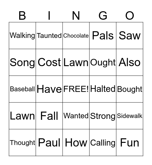 Fall Fun? Bingo Card