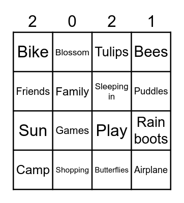 SPRING BREAK Bingo Card