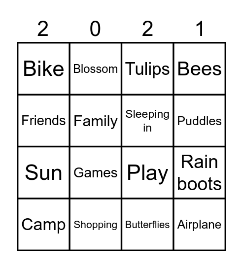 SPRING BREAK Bingo Card