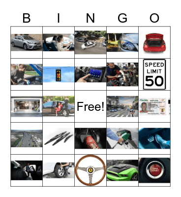 El carro Bingo Card