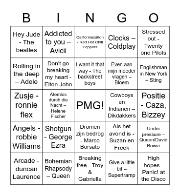 PMG BINGO Card