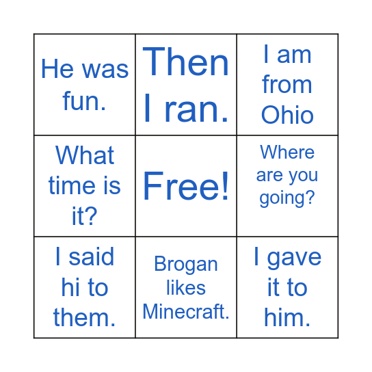 Let's Review! Bingo Card