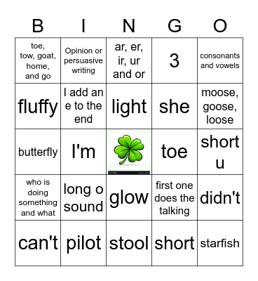 Show What you Know - March  15-19, 2021 Bingo Card