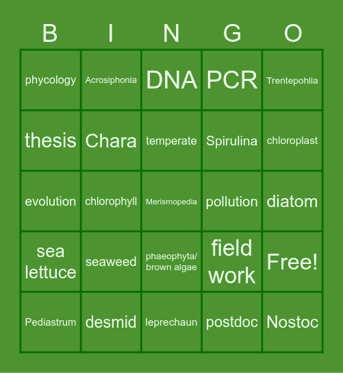 PSA Spring Student Social Bingo Card