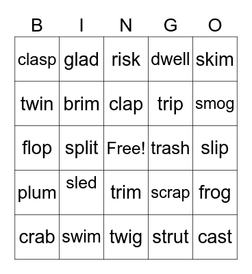Blending bingo Card