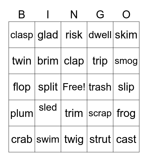 Blending bingo Card