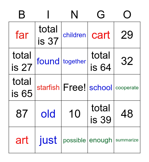 Week In Review Bingo Card